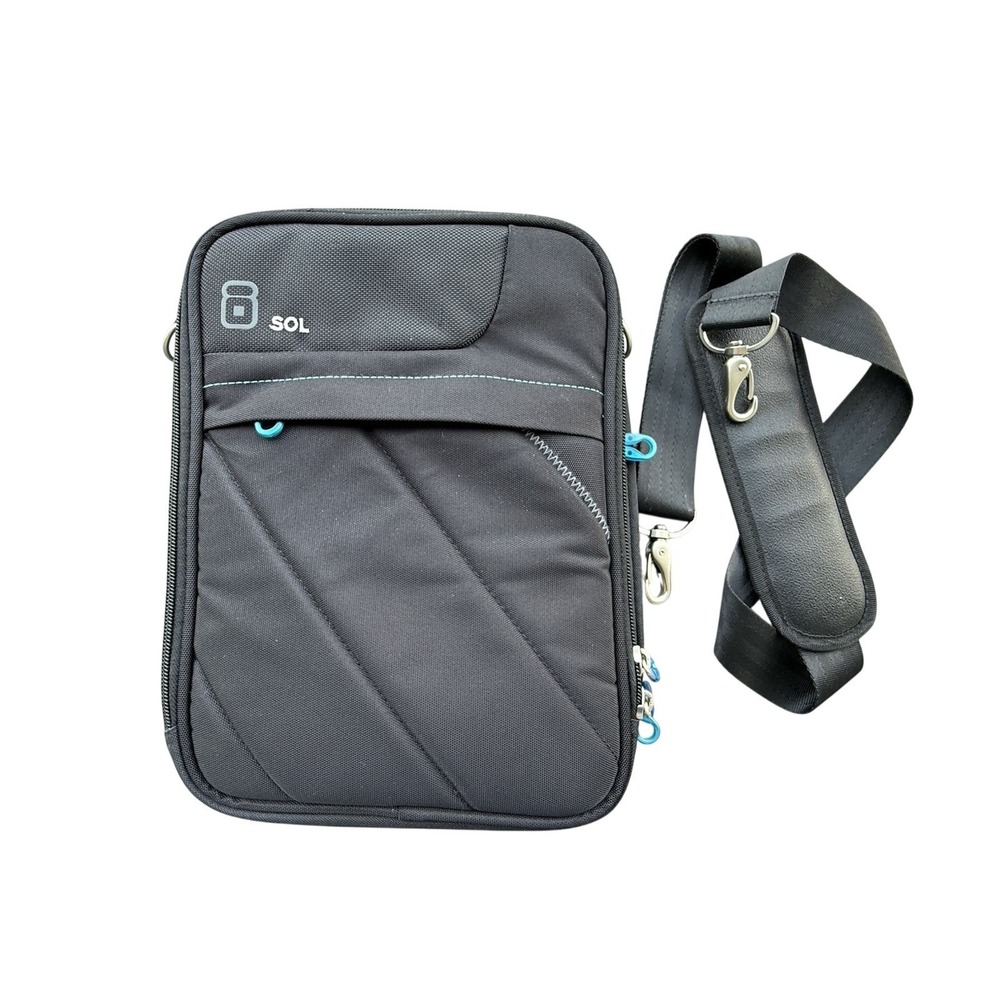 SOL Computer iPad / Tablet Shoulder Messenger Bag Portfolio Case Black Nylon